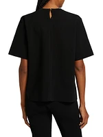 Compact Knit Short-Sleeve Top