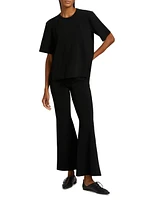 Compact Knit Short-Sleeve Top