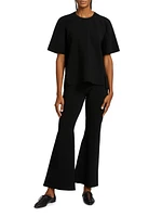 Compact Knit Kick-Flare Pants