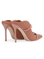 Maureen 100MM Leather Mules with Patent Straps