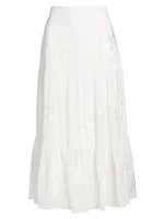 Harper Tiered Chiffon Midi-Skirt
