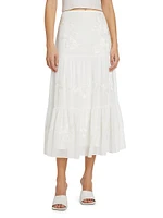 Harper Tiered Chiffon Midi-Skirt
