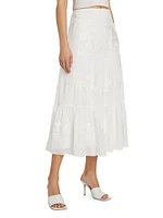 Harper Tiered Chiffon Midi-Skirt
