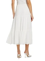 Harper Tiered Chiffon Midi-Skirt