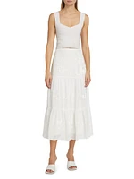 Harper Tiered Chiffon Midi-Skirt