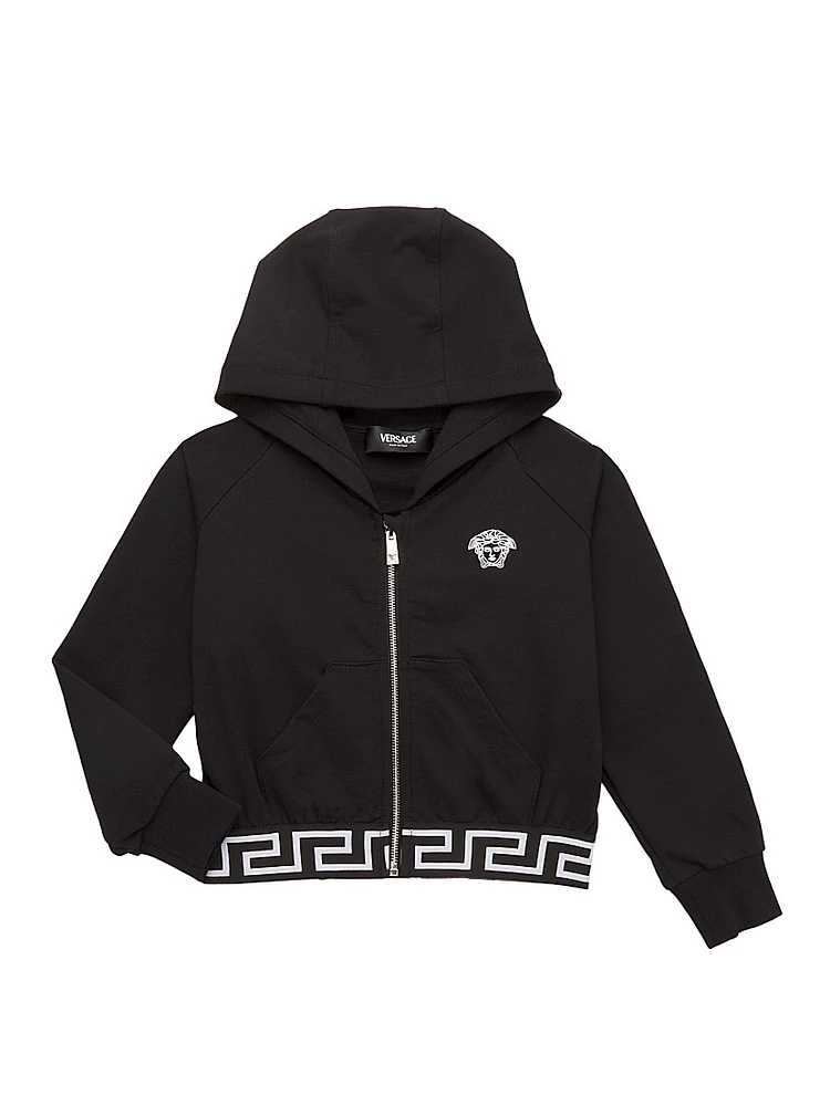 Little Girl's & Medusa Embroidered Zip-Up Sweatshirt