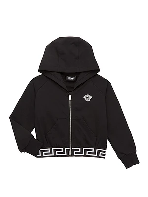 Little Girl's & Medusa Embroidered Zip-Up Sweatshirt