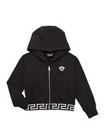 Little Girl's & Medusa Embroidered Zip-Up Sweatshirt