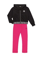 Little Girl's & Medusa Embroidered Zip-Up Sweatshirt
