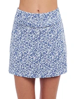 Plumeria Floral Miniskirt
