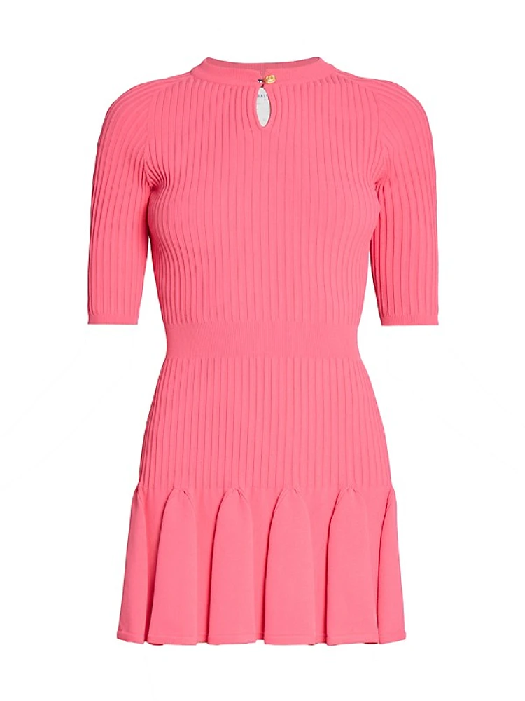 Keyhole Knit Skater Minidress