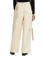 Stretch Faux Leather Utility Pants