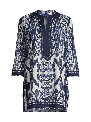 Tokyo Ikat-Inspired Cotton Tunic