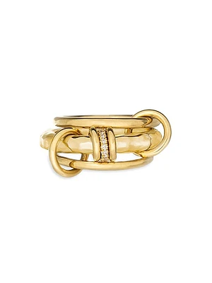 Gemini Vulcan 18K Yellow Gold & 0.09 TCW Diamond Three-Band Ring