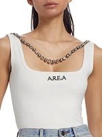 Embellished Logo Stretch-Cotton Tank Top