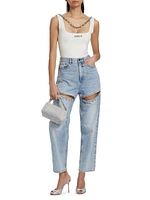 Embellished Logo Stretch-Cotton Tank Top