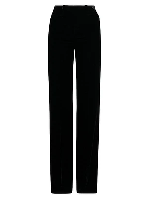 Velvet High-Rise Boot Cut Pants