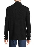 Cotton-Blend Waffle-Knit Shirt Jacket