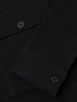 Cotton-Blend Waffle-Knit Shirt Jacket
