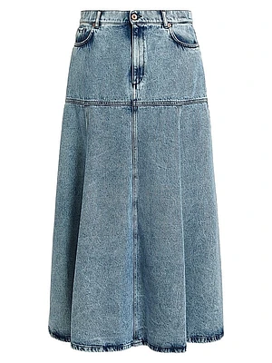 Plus Fascia Denim Maxi Skirt