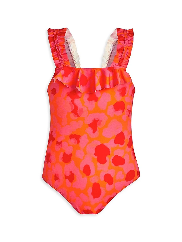 Little Girl's & Leopard One-Piece Swimsuit