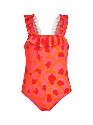 Little Girl's & Leopard One-Piece Swimsuit