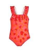 Little Girl's & Leopard One-Piece Swimsuit