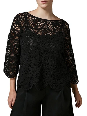 Plus Size Talco Embroidered Cotton-Blend Sweater