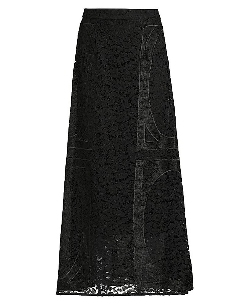 Textured Panel A-Line Maxi Skirt