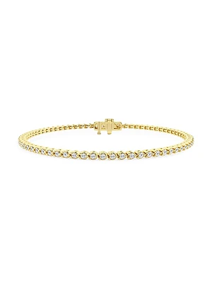 14K Gold & Round Lab-Grown Diamond -Prong Tennis Bracelet/- TCW
