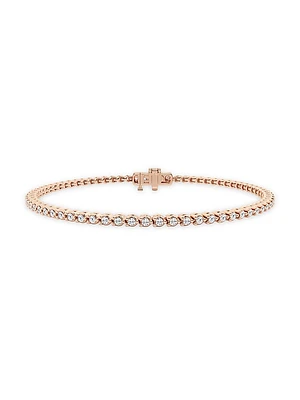 14K Rose Gold & Round Lab-Grown Diamond -Prong Tennis Bracelet/1.00-10.00 TCW