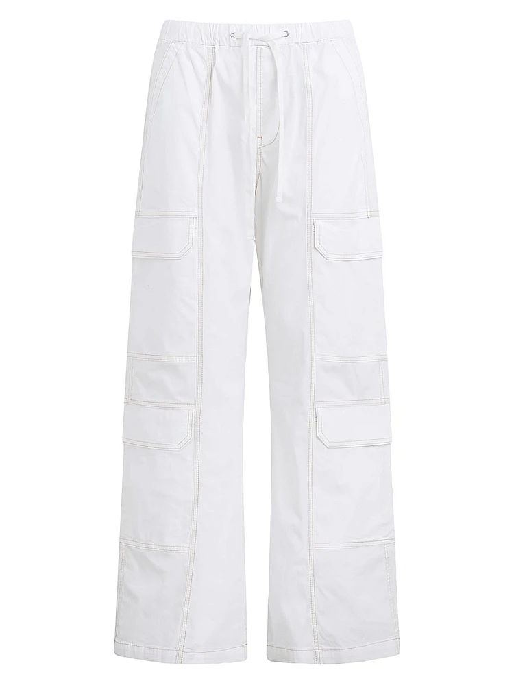 Cotton Wide-Leg Cargo Pants