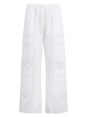Cotton Wide-Leg Cargo Pants