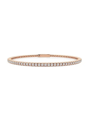 14K Rose Gold & Round Lab-Grown Diamond Flexible Tennis Bangle/2.00-5.00 TCW