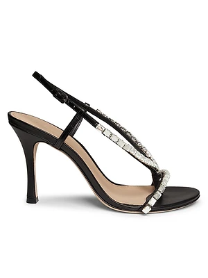 Gem Metallic Nappa Leather Sandals