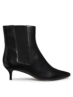 50MM Leather Kitten-Heel Booties