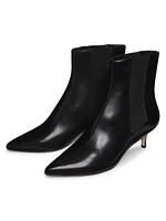 50MM Leather Kitten-Heel Booties