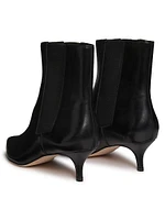50MM Leather Kitten-Heel Booties