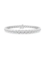 Platinum & Round Lab-Grown Diamond Bezel Tennis Bracelet/1.00-10.00 TCW