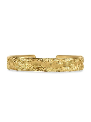 Waves Cuff Bracelet 18K Yellow Gold, 12MM