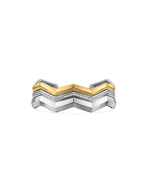 Zig Zag Stax™ Three Row Cuff Bracelet in Sterling Silver
