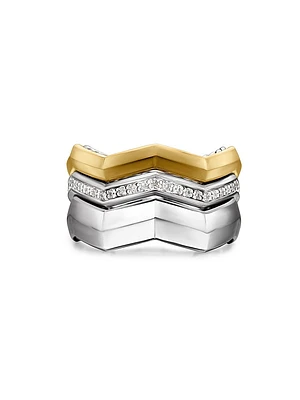 Zig Zag Stax™ Three Row Ring Sterling Silver
