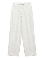 Newman Stripe Cotton-Linen Pants