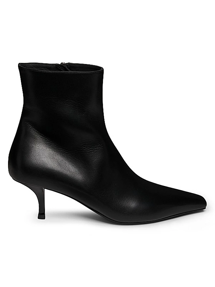 Rami 50MM Leather Kitten-Heel Ankle Boots