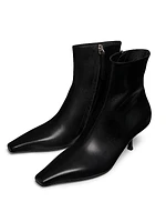 Rami 50MM Leather Kitten-Heel Ankle Boots