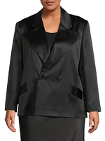 Lexi Satin Double-Breasted Blazer
