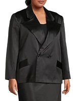 Lexi Satin Double-Breasted Blazer