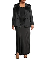 Lexi Satin Double-Breasted Blazer