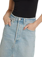 Carolina Deconstructed Knee-Length Denim Skirt