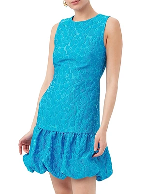Chiara Floral Bubble-Hem Minidress